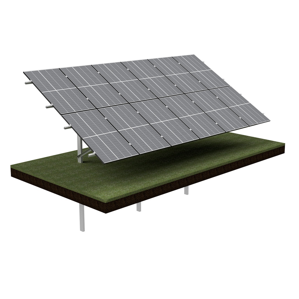 [JPV 2x6] KG Konstrukcja gruntowa jednopodporowa dla 12PV (2x6), układ PIONOWY, moduł do szerokości 114cm / wysokości 180cm