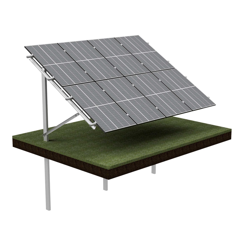 [KG_JPV 2x4] KG Konstrukcja gruntowa jednopodporowa dla 12PV (2x4), układ PIONOWY, moduł do szerokości 114cm / wysokości 180cm