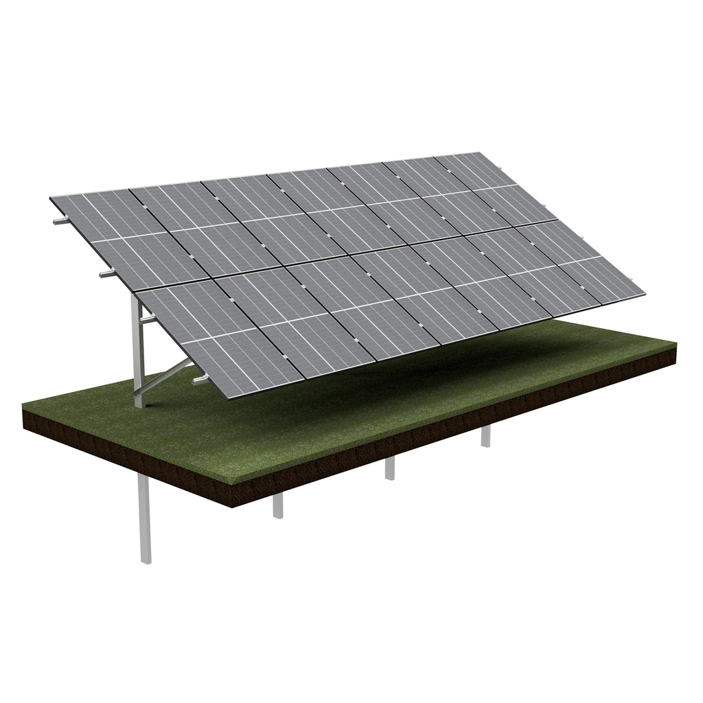 [KG_JPV 2x6] KG Konstrukcja gruntowa jednopodporowa dla 14PV (2x7), układ PIONOWY, moduł do szerokości 114cm / wysokości 180cm