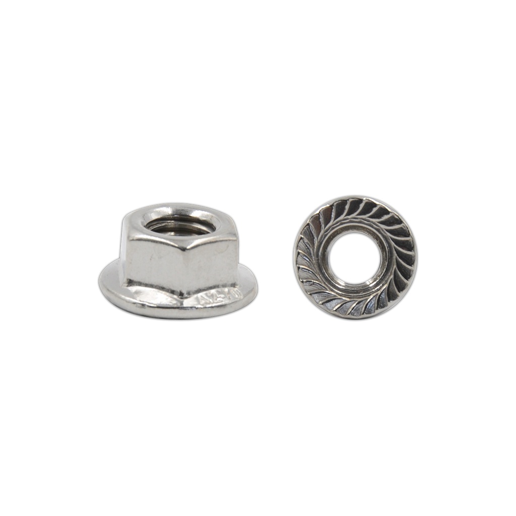 EMS Serrated hexagon flanged nut A2 M10