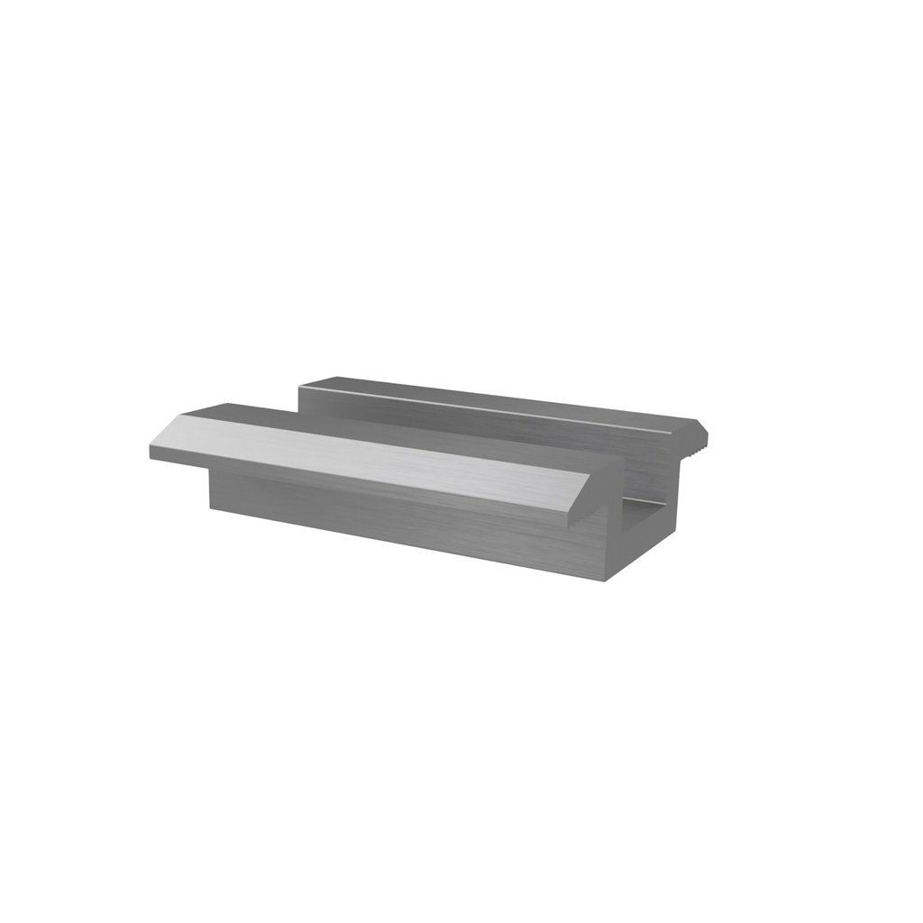EMS Mid clamp H=12/5mm, L=50mm, silver serrated 4mm