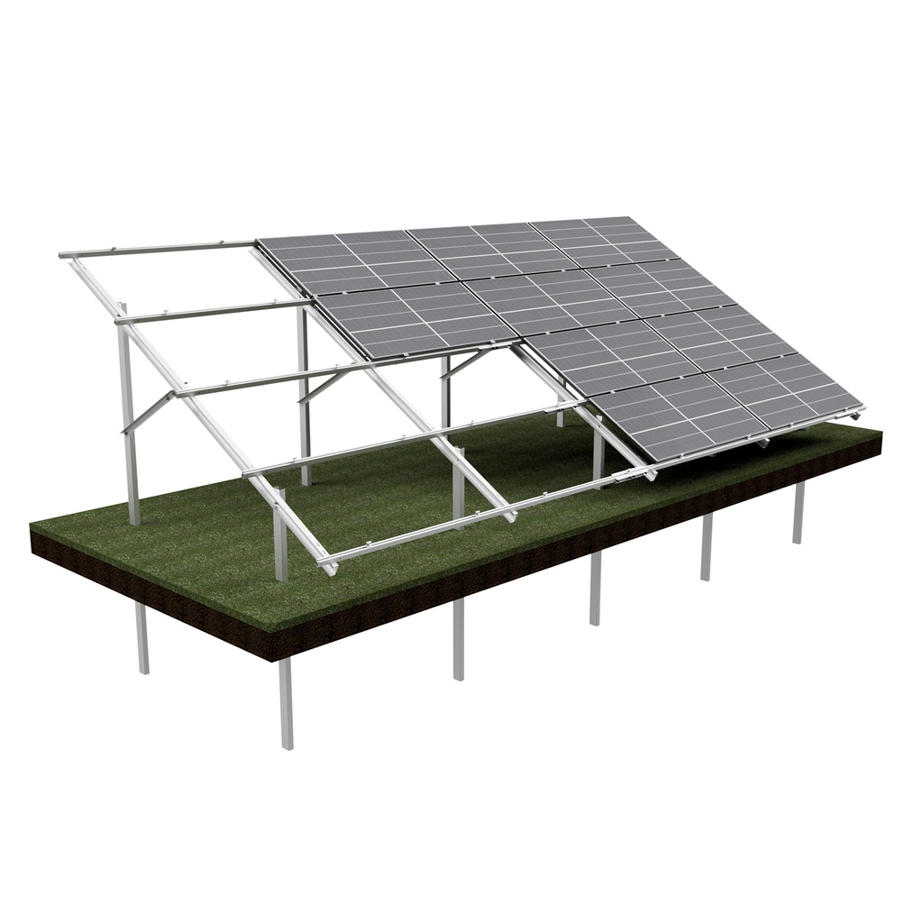 [KG-DPH 4X4 "L"] KG Stół dwupodporowy dla 16PV (4x4), układ POZIOMY, moduł do szerokości 113,5cm / wysokości 220cm
