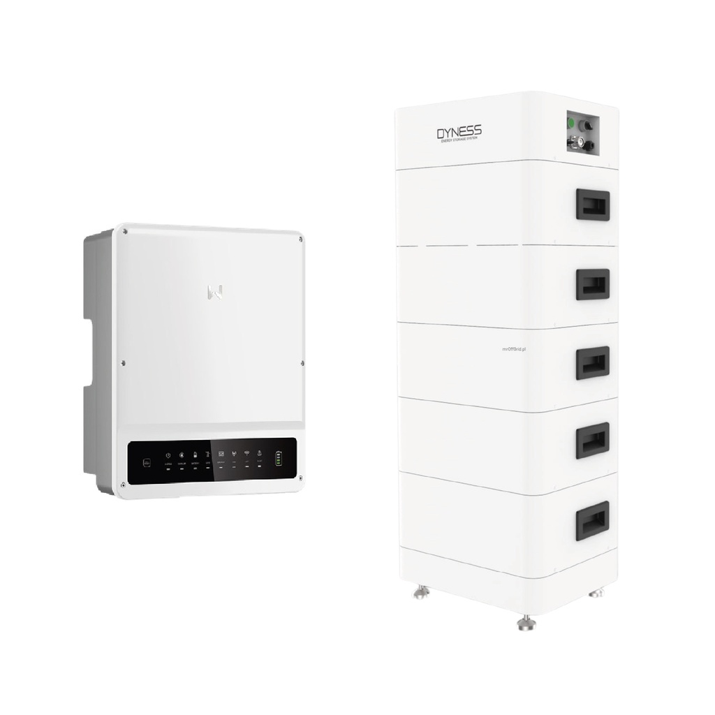 Set: Dyness Tower T17 - energy storage 17.76kWh HV // (BMS + 5x batteries) + GoodWe ET PLUS+ GW10KN-ET 16A