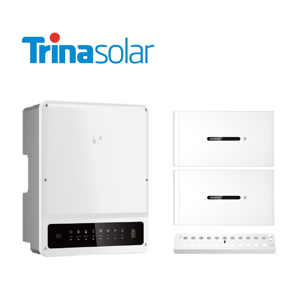 GoodWe zestaw: falownik GW10KN-ET Plus 16A + 2 x moduł bateryjny LX D5.0-10 V2 (10kWh) z BMS + podstawa + TRINA SOLAR NEG9R.28 455Wp – 22 szt.