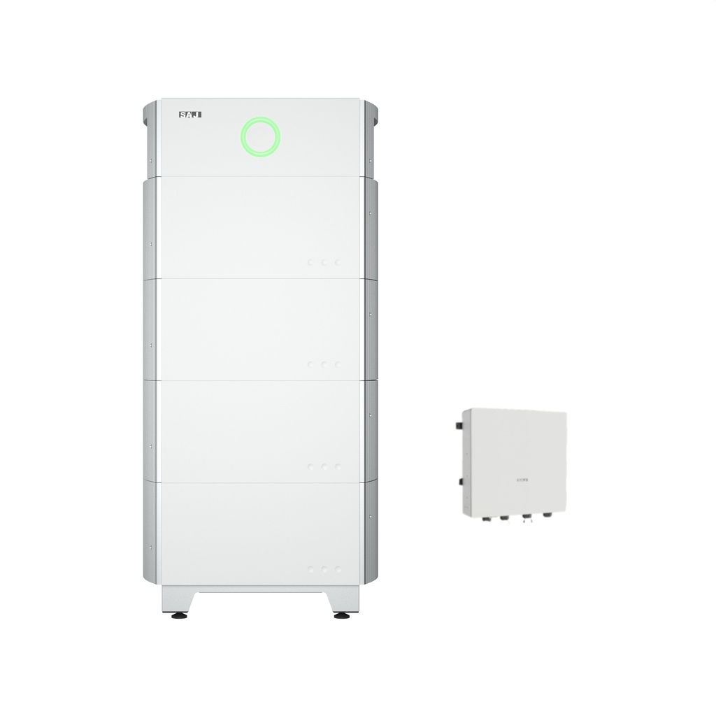 SAJ All in One set: hybrid inverter HS2 10kW + energy storage 20kWh (HV5 Plus x 4) with base + ATS-A (with eManager)