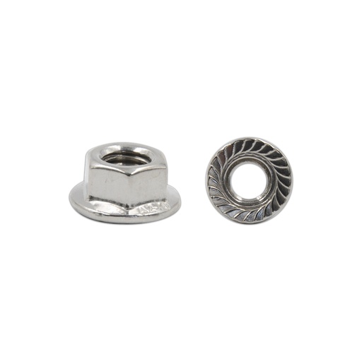 [800634] EMS Serrated hexagon flanged nut A2 M10