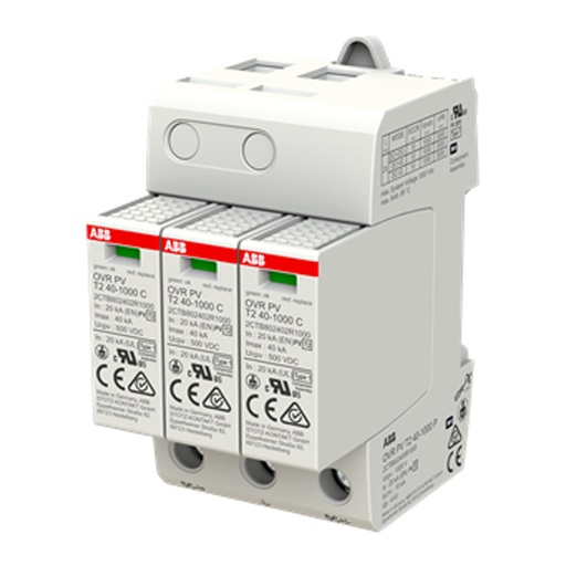 [2CTB802400R1000] ABB Ogranicznik przepięć DC OVR PV T2 40-1000 P, 3P