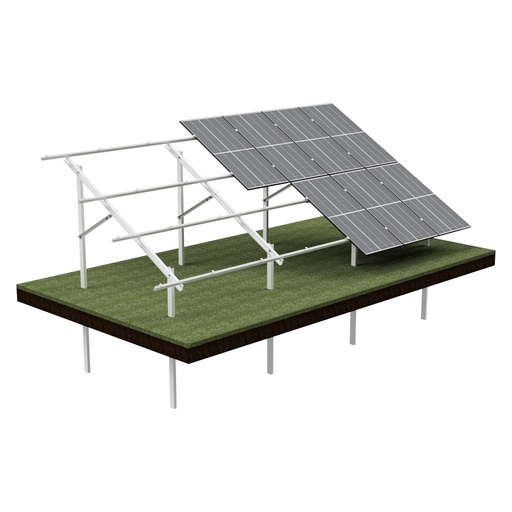 [KG-DPV 2X7 "L"] KG dual-support mounting system for 14 PV modules (2x7), VERTICAL orientation, for modules up to 113.5 cm in width / 220 cm in height