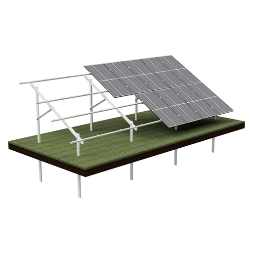 [KG-DPV 2X8 "L"] KG dual-support mounting system for 16 PV modules (2x8), VERTICAL orientation, for modules up to 113,5 cm in width / 220 cm in height